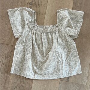 GAP Cream Patterned Elastic Waist Skirt